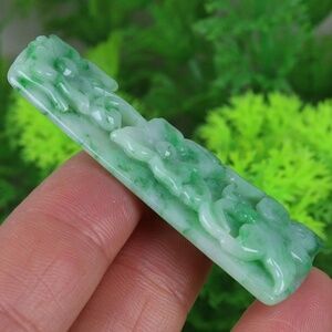 Certified Green 100% Natural A Jade jadeite flower Pendant